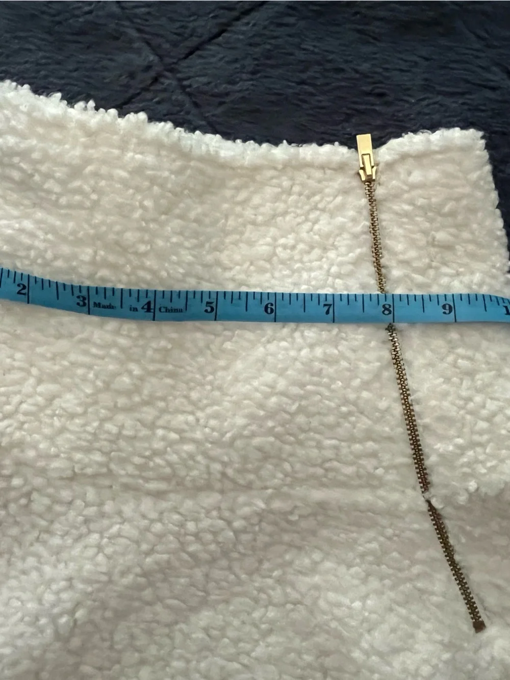 Express Cream Sherpa Zip-Neck Pullover